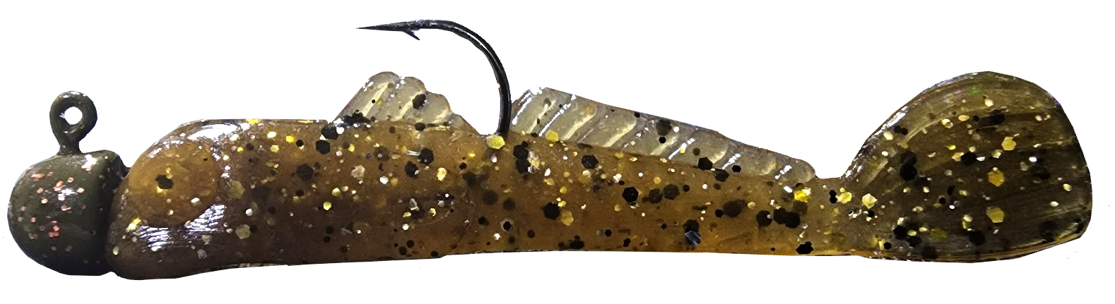 1/8 oz Round Nose Jig (Grumpy Pumpkin) + Mini Goby (Natural Goby/Gold)